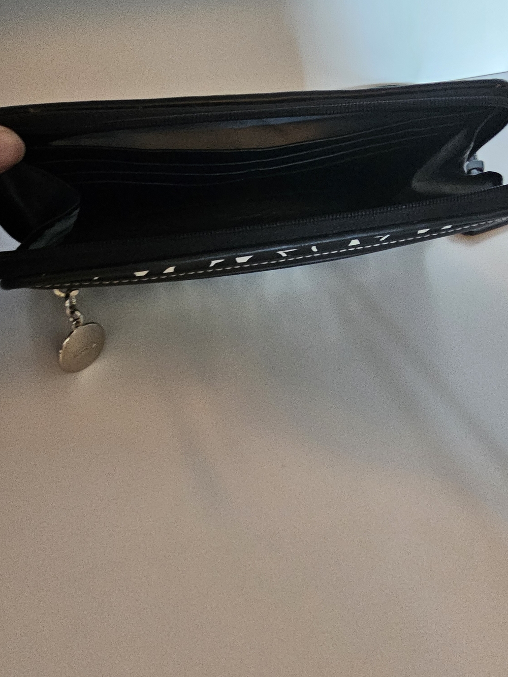 Coach Black and Cream Signature Wristlet Wallet - Picture 4 of 6